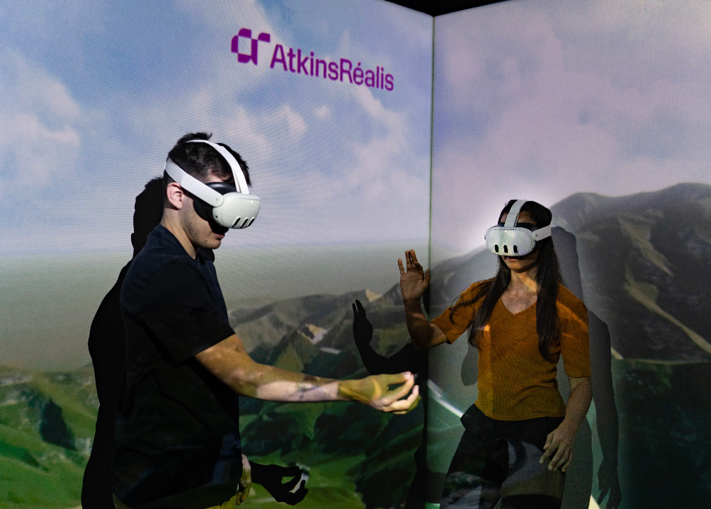 Employees using virtual reality